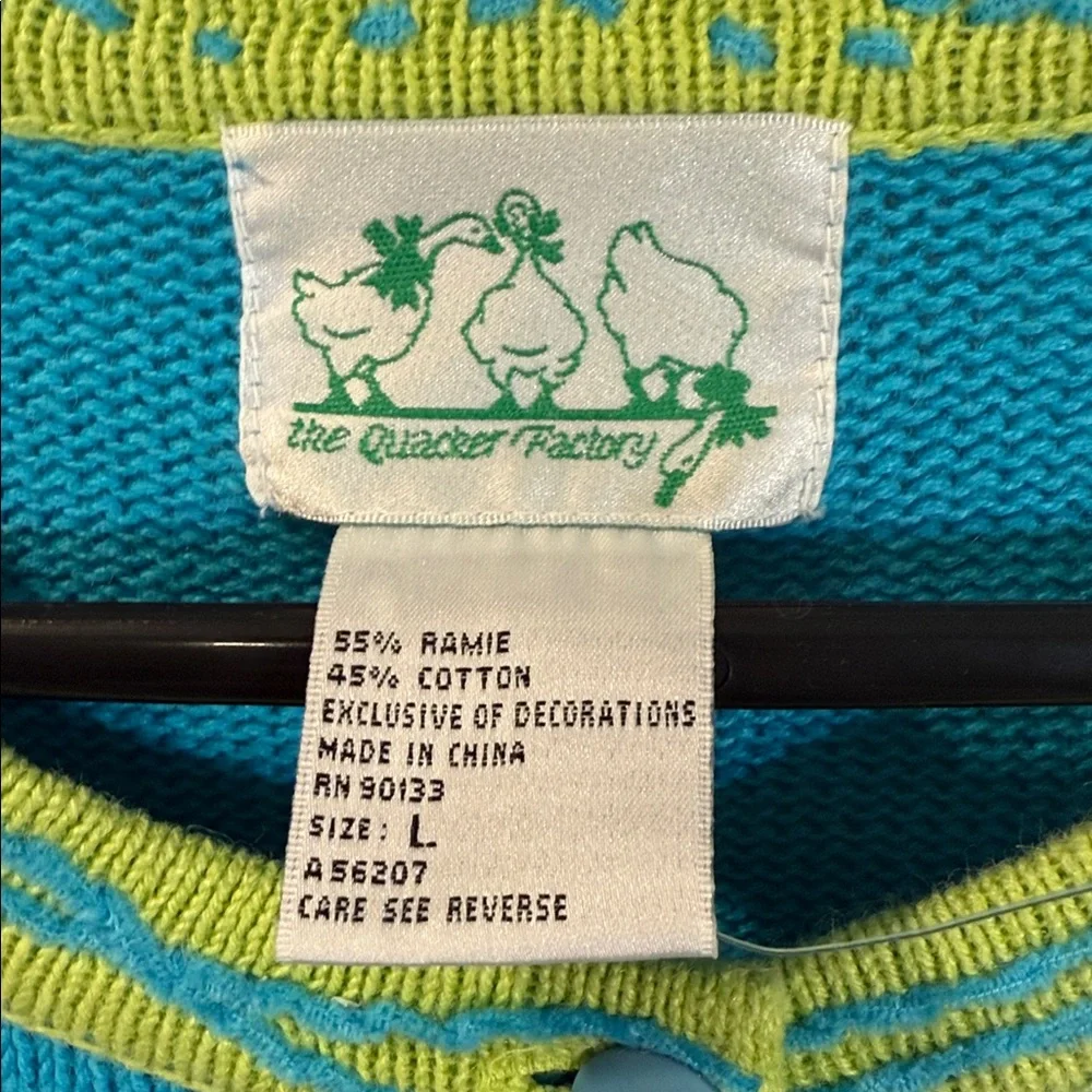 Vintage Quacker Factory Mermaid Ocean Fish Clam Beaded Long Sleeve Sweater large - Picture 2 of 4